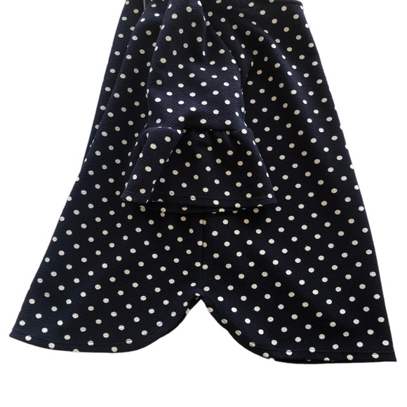 GREEN ENVELOPE Navy & White Polka Dot Top with Bell Sleeves - Picture 8 of 11